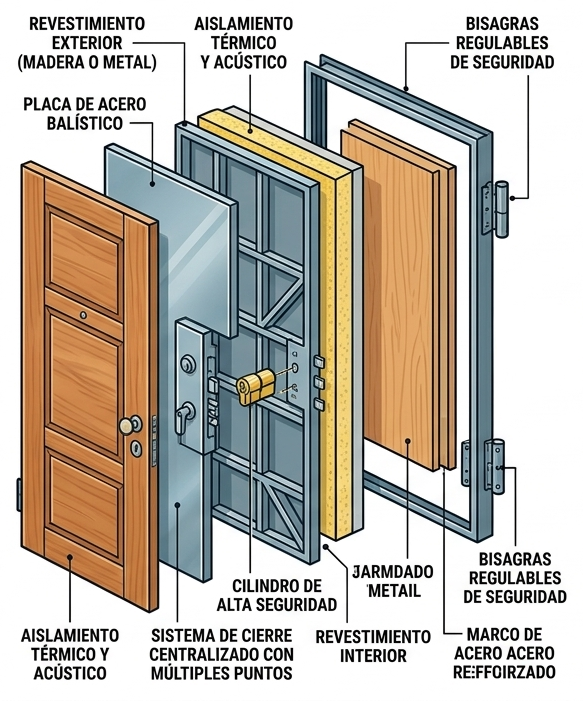 Fabricación de puertas blindadas